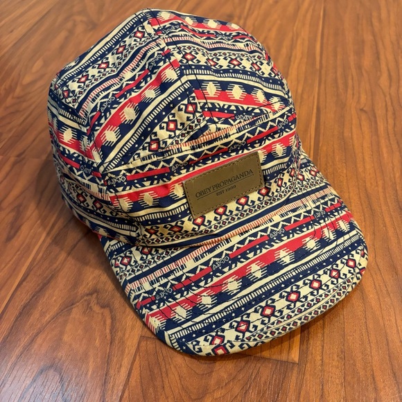 Obey Other - Obey Propaganda Red Aztec Print Adjustable Hat